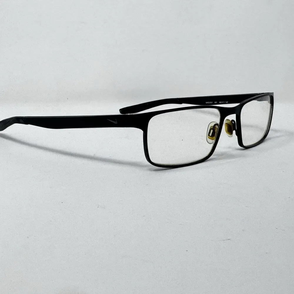 Nike 8131 001 Black Rectangular Metal Eyeglass Frames 53-17-140